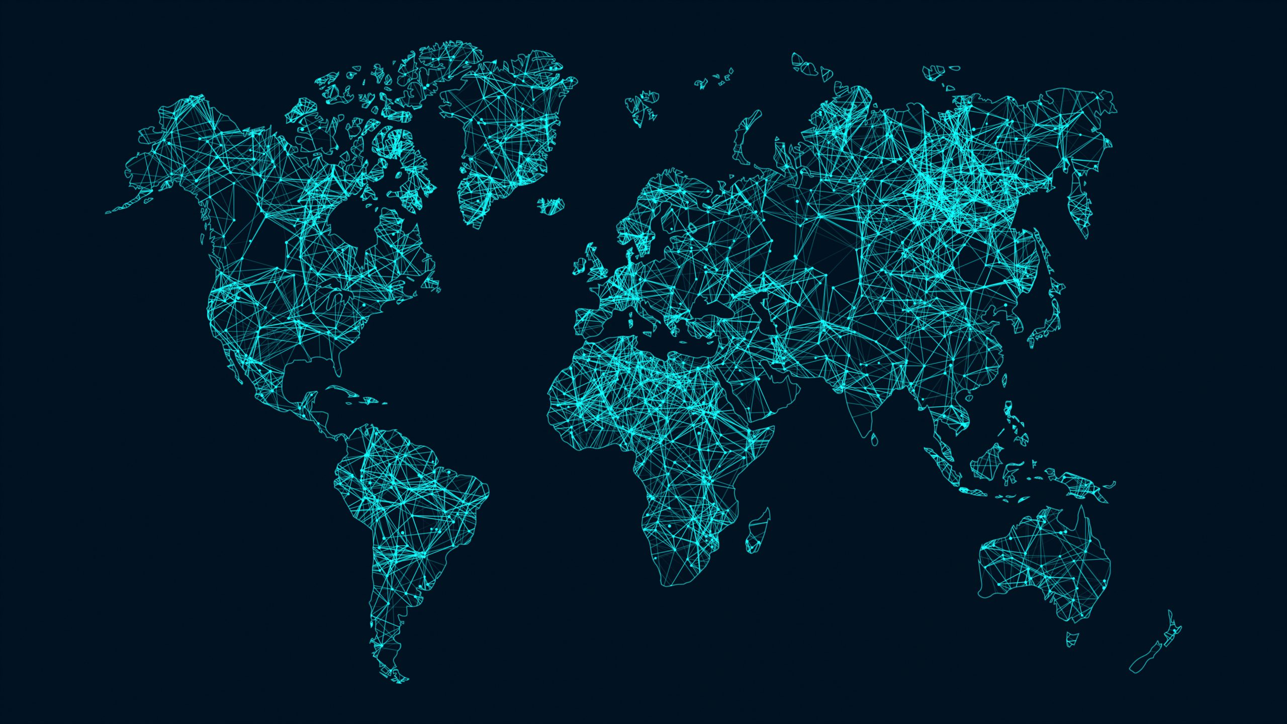 World map as wireframe