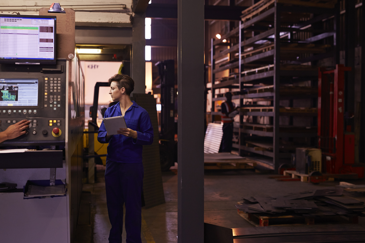 Female steel worker