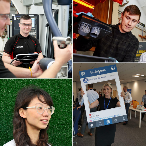 Young People in Manufacturing - photo collage