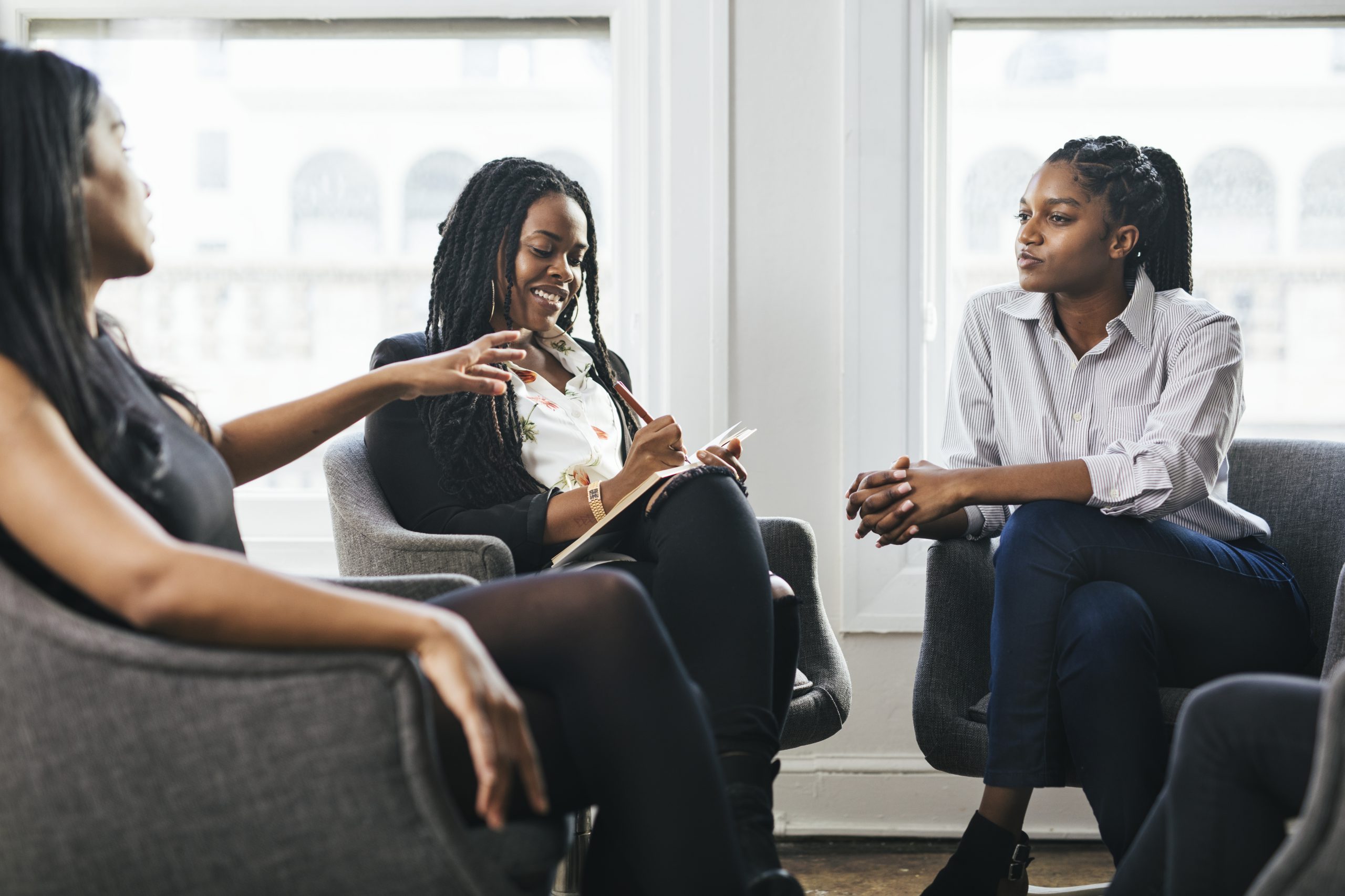 African businesswomen in meeting