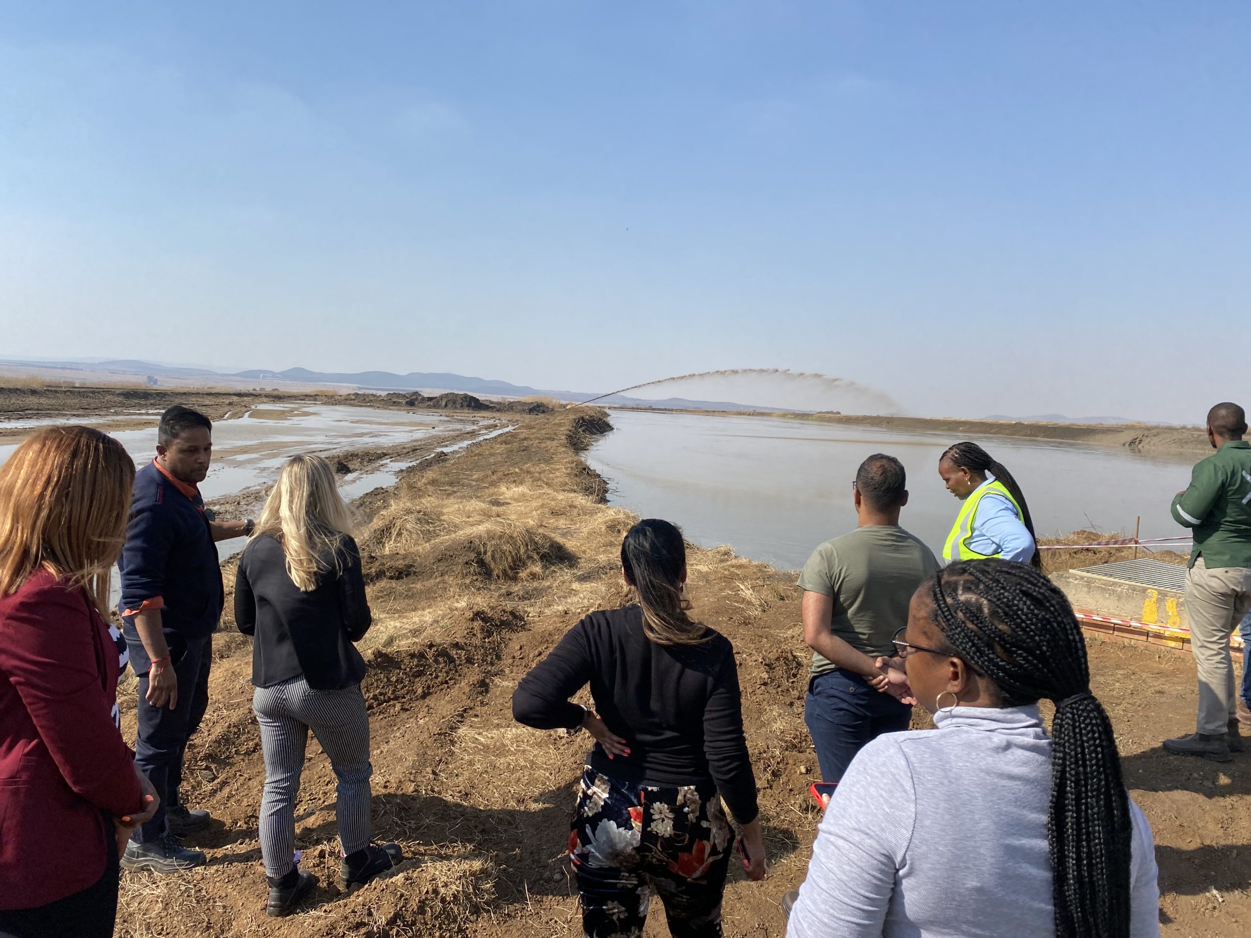 Staff from Global Alliance Africa and RAND Water at treatment plant