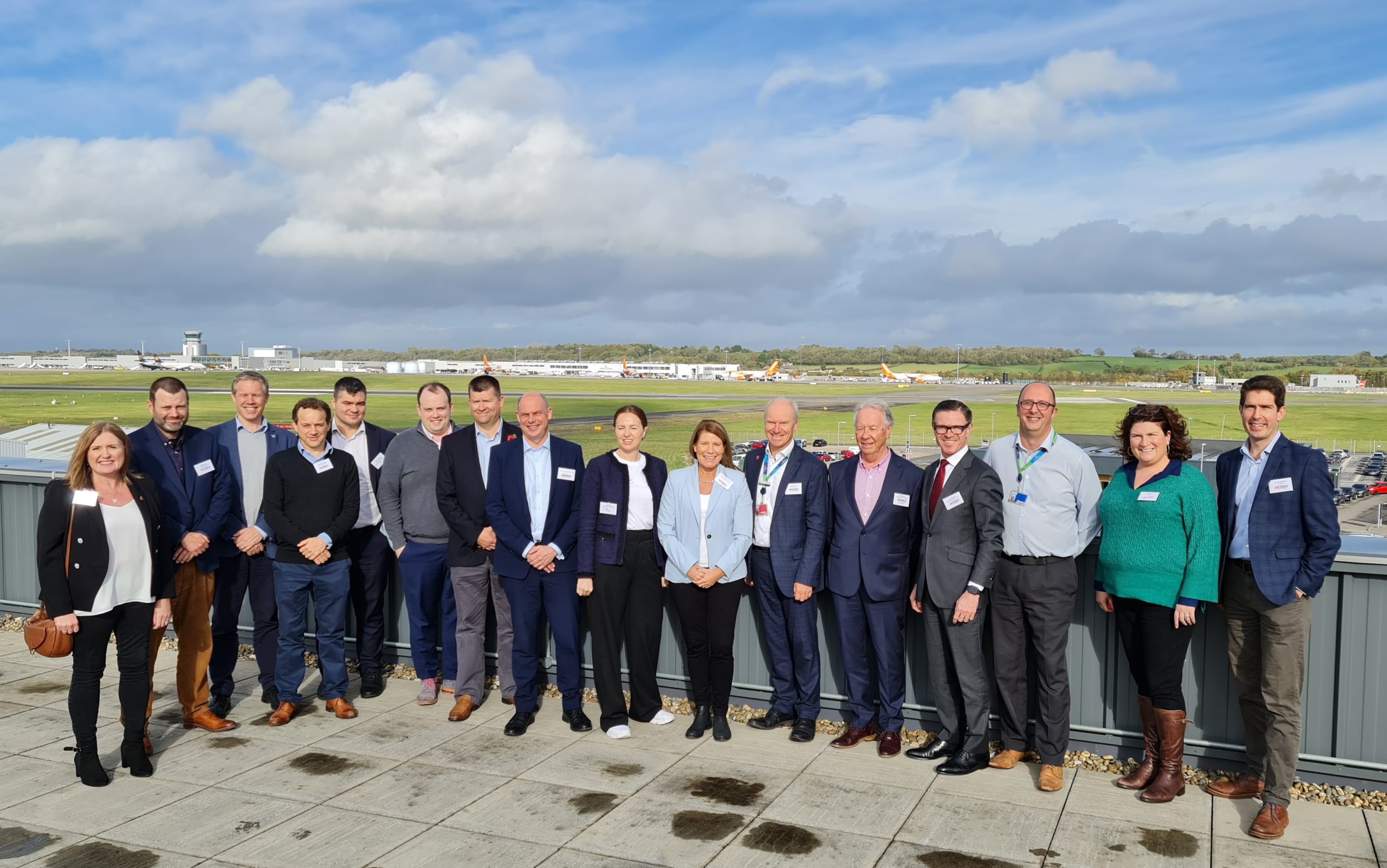 Jet Zero Council on the roof of Bristol Airport