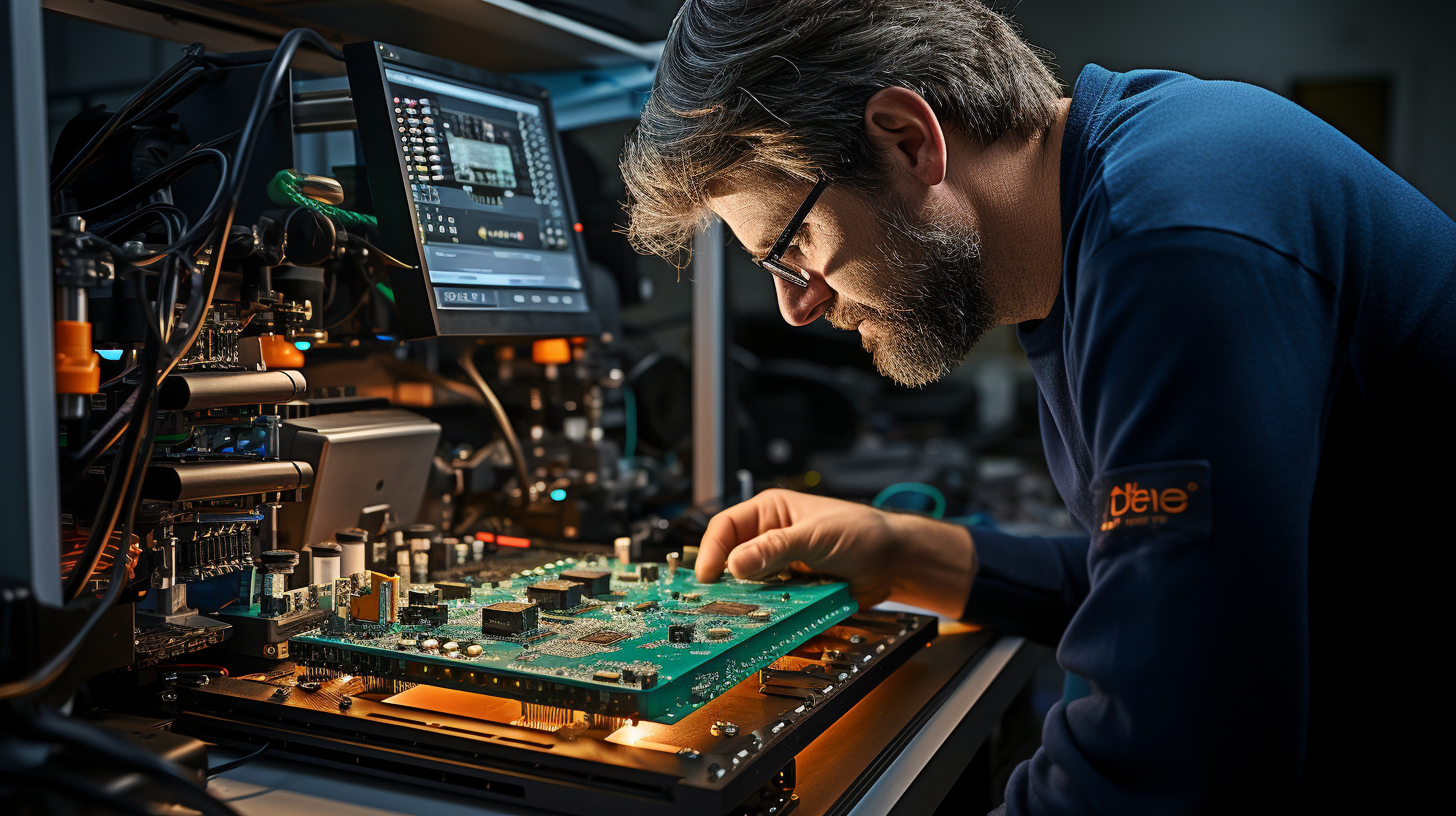 An electronics engineer troubleshooting a hardware product's flaws .