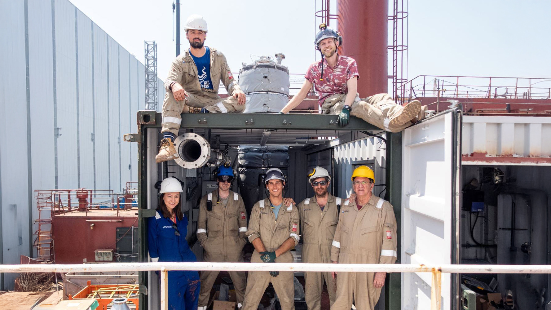 The Seabound team in a shipyard summer 2023 - Credit: Seabound