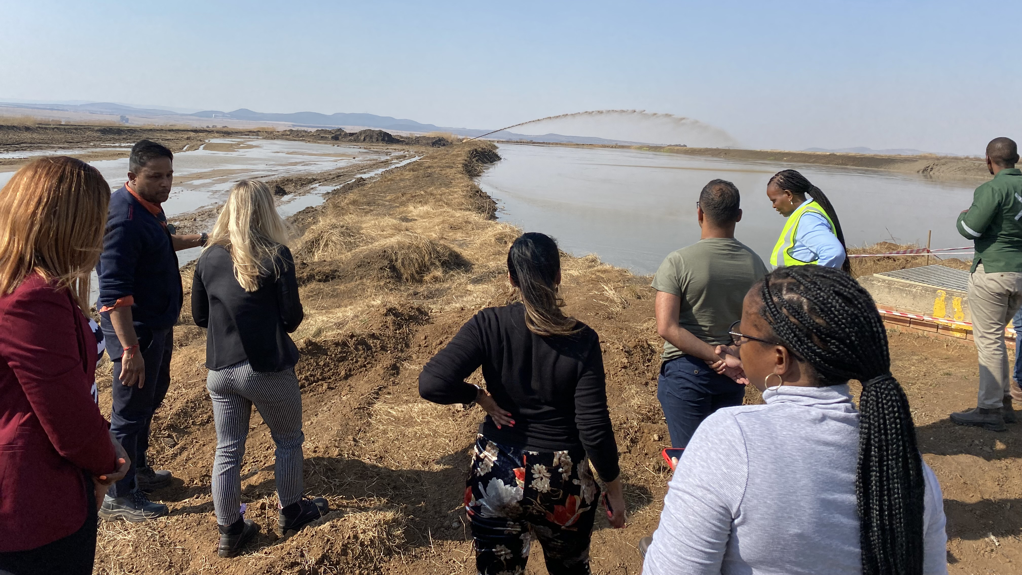 Staff from Global Alliance Africa and RAND Water at a treatment plant