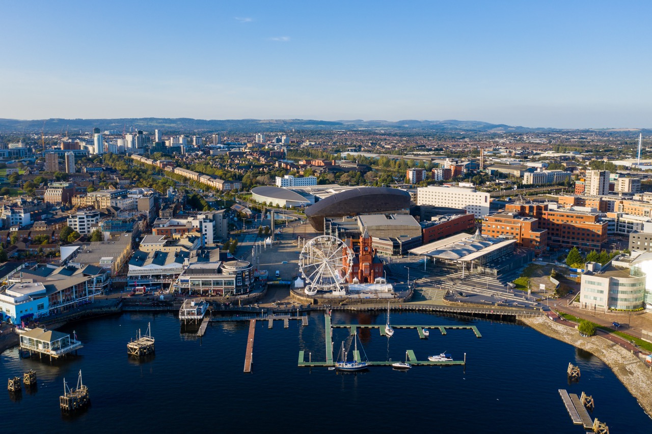 Cardiff, aerial view